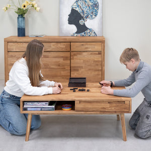 Massief eiken salontafel Escandi 8
