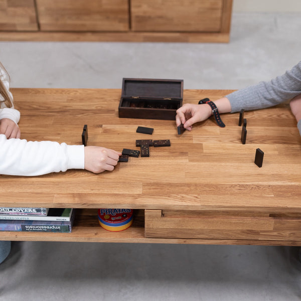 Massief eiken salontafel Escandi 8