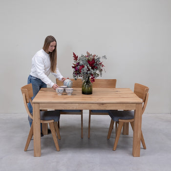 Mesa extensible de comedor de madera maciza de roble L2