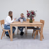 Uitschuifbare eettafel in massief eiken L2