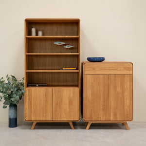 Eiken massief houten vitrinekast Geneva 2 RobleStore NordicStory