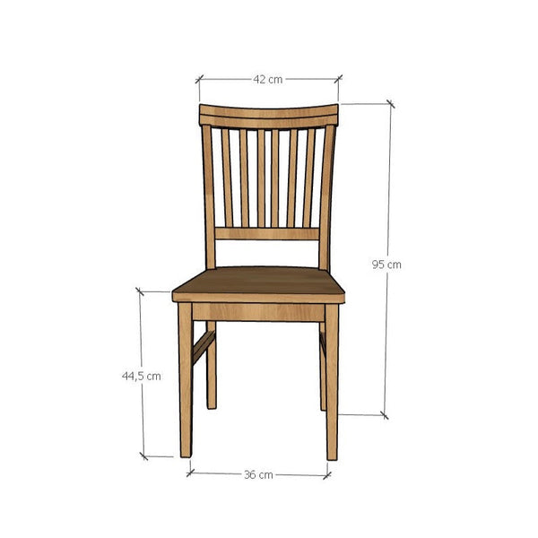 Set van 2 of 4 massief eikenhouten eetkamerstoelen Provance | VESKOR