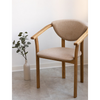 Set van 2 of 4 Alexis eetkamerstoelen, frame van massief eiken, bekleding beige | NordicStory
