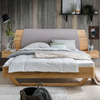 NordicStory "Alina" massief eiken bed met hoofdbord en 2 zwevende nachtkastjes