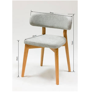 Set van 2 of 4 Claus massief eiken eetkamerstoelen, bekleed in grijs of bruin | VESKOR