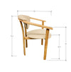 Set van 2 of 4 Alexis eetkamerstoelen, frame van massief eiken, bekleding beige | NordicStory
