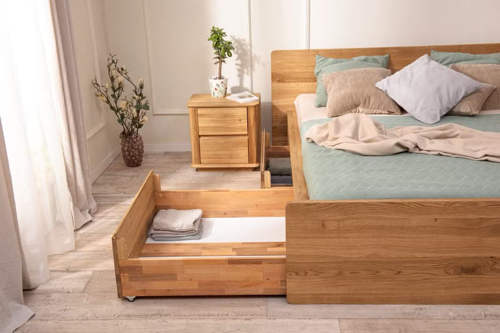 Massief eiken opbergbed Solvig | NordicStory