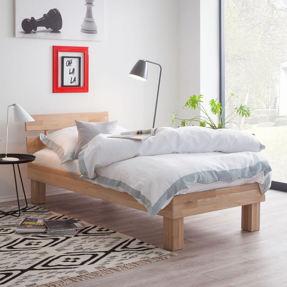 Massief eiken bed 90 x 200 cm / 140 x 200 cm / 160 x 200 cm / 180 x 200 cm Scandinavische stijl