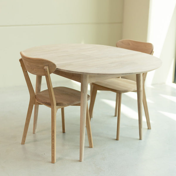 Ronde uitschuifbare eettafel in massief eiken Escandi 3, 100-130 x 100 x 75 cm | NordicStory
