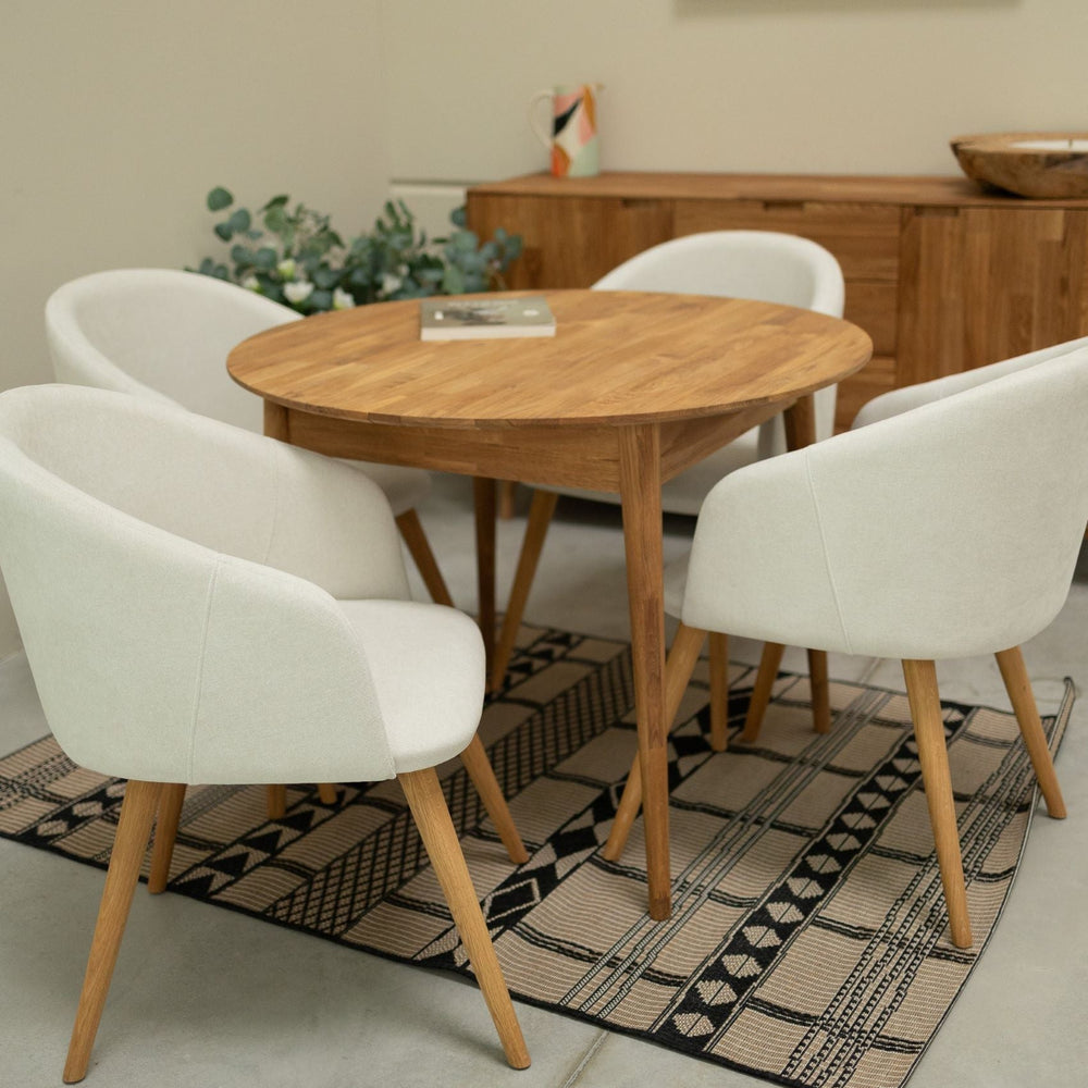 Massief eiken armstoel Ana met bekleding | VESKOR