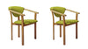 Set van 2 of 4 Alexis eetkamerstoelen, frame van massief eiken, bekleding in levend groen | NordicStory