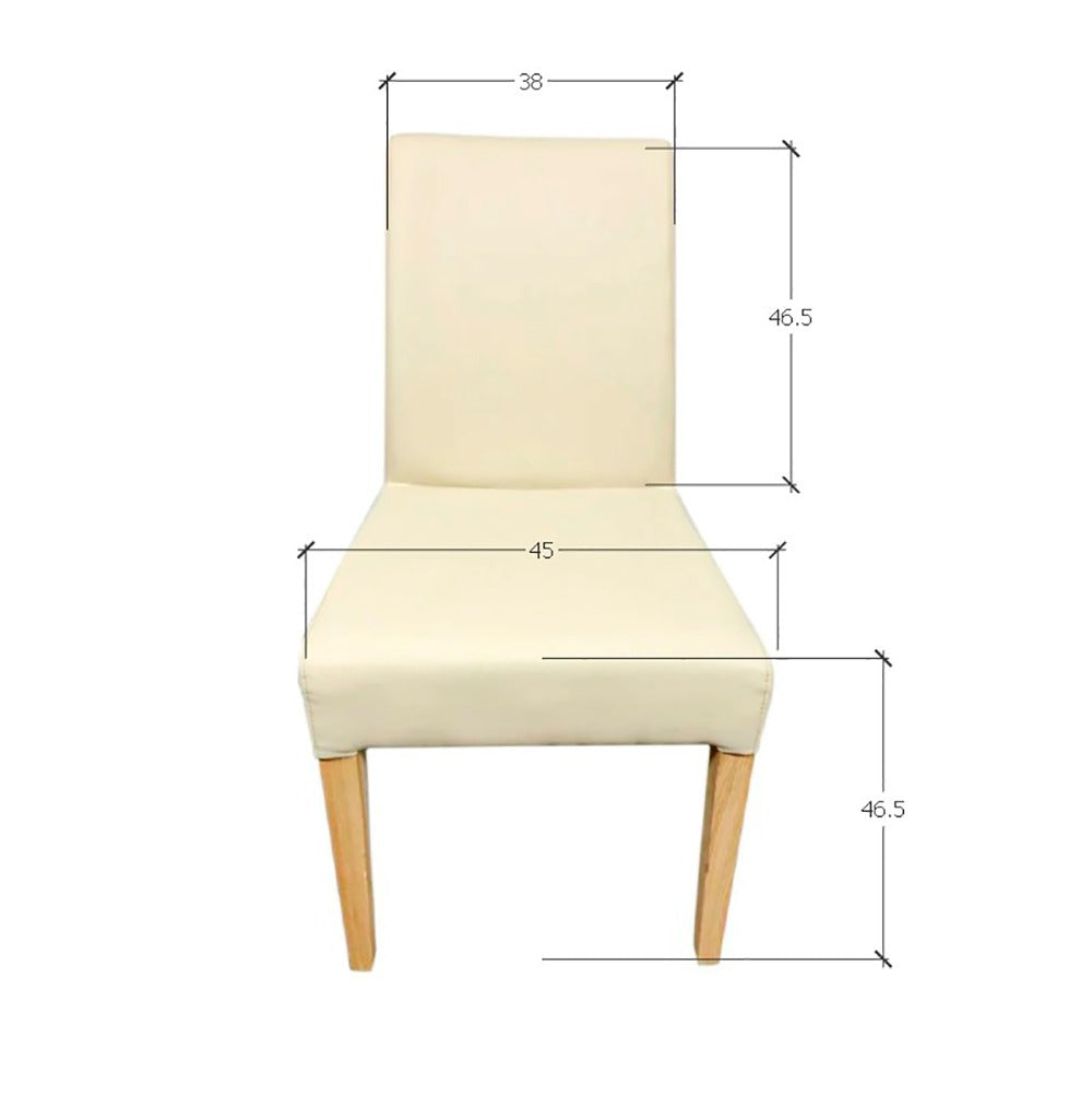 Set van 2 of 4 Malaga eetkamerstoelen, frame van massief eiken, bekleding beige | NordicStory