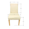 Set van 2 of 4 Malaga eetkamerstoelen, frame van massief eiken, bekleding beige | NordicStory