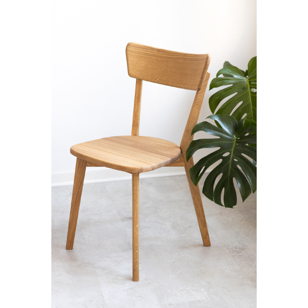Set van 2 of 4 massief eiken eetkamerstoelen Diana | NordicStory