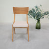 Set van 2 of 4 Lucas massief eiken eetkamerstoelen, bekleed in grijs of beige | VESKOR
