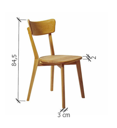 Set van 2 of 4 massief eiken eetkamerstoelen Diana | NordicStory