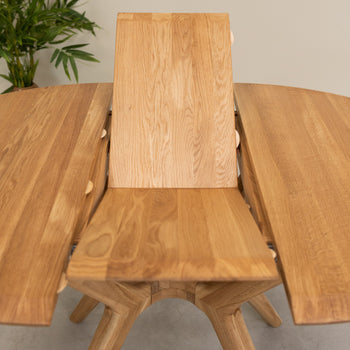 Ronde uitschuifbare eettafel in massief eiken Carmen | NordicStory