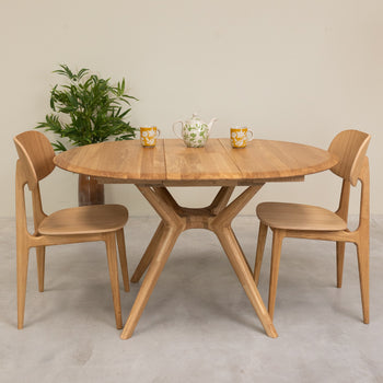 Ronde uitschuifbare eettafel in massief eiken Carmen | NordicStory