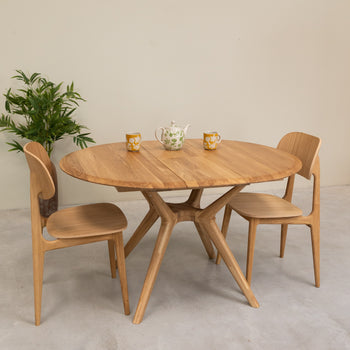 Ronde uitschuifbare eettafel in massief eiken Carmen | NordicStory