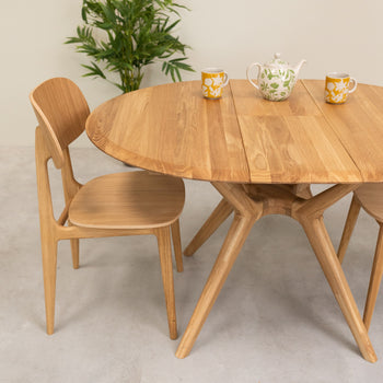 Ronde uitschuifbare eettafel in massief eiken Carmen | NordicStory
