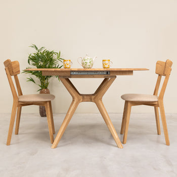 Ronde uitschuifbare eettafel in massief eiken Carmen | NordicStory