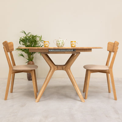 Ronde uitschuifbare eettafel in massief eiken Carmen | NordicStory