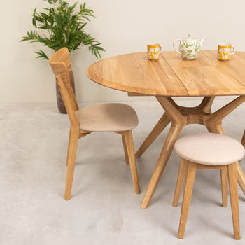 Ronde uitschuifbare eettafel in massief eiken Carmen | NordicStory