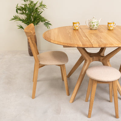 Ronde uitschuifbare eettafel in massief eiken Carmen | NordicStory