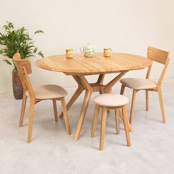 Ronde uitschuifbare eettafel in massief eiken Carmen | NordicStory