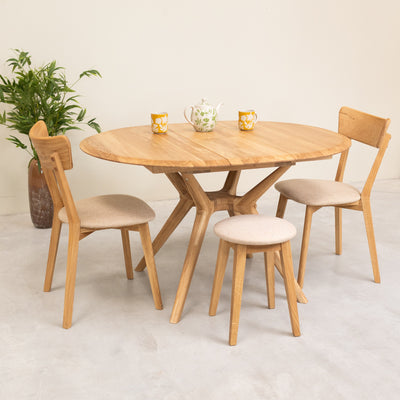 Ronde uitschuifbare eettafel in massief eiken Carmen | NordicStory