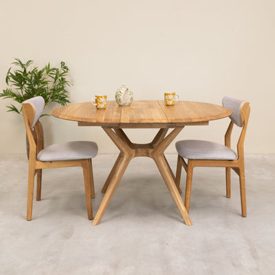 Ronde uitschuifbare eettafel in massief eiken Carmen | NordicStory