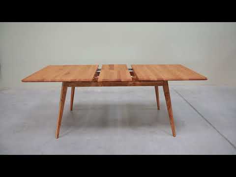 Uitschuifbare eettafel in massief eiken Geneva, 160-200 x 90 x 75 cm. | NordicStory