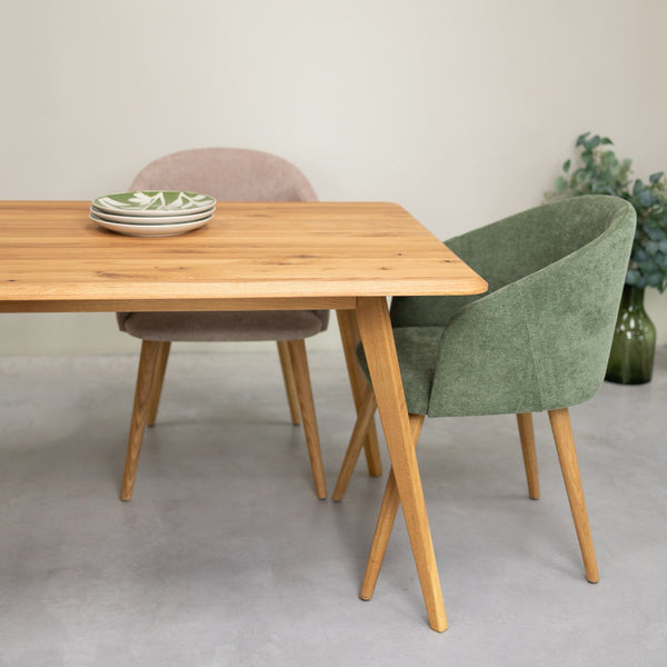 Mesa rectangular de comedor de madera maciza de roble Geneva | NordicStory