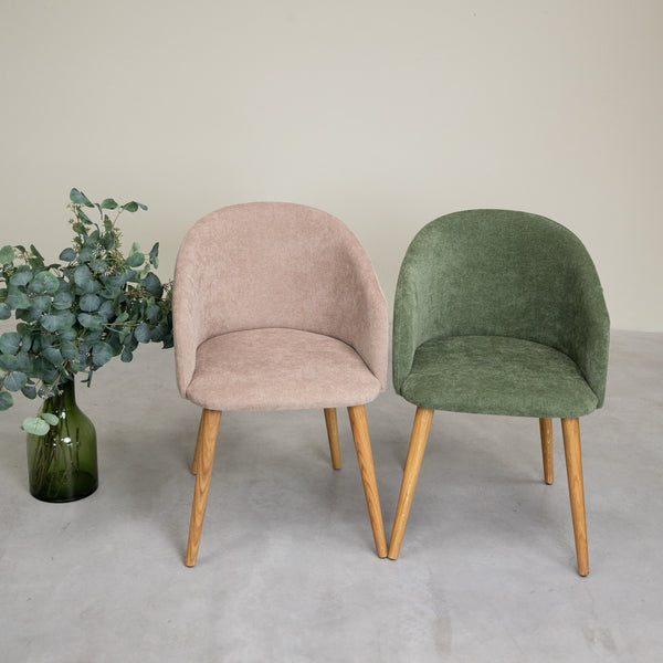 Massief eiken armstoel Ana met bekleding | VESKOR