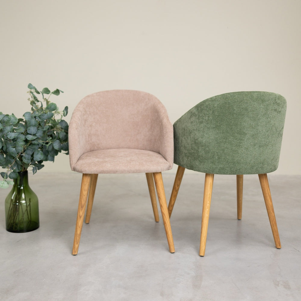 Massief eiken armstoel Ana met bekleding | VESKOR