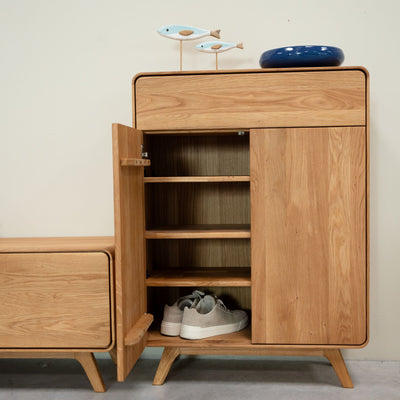 Duurzaam eiken massief houten schoenenrek Geneva RobleStore NordicStory