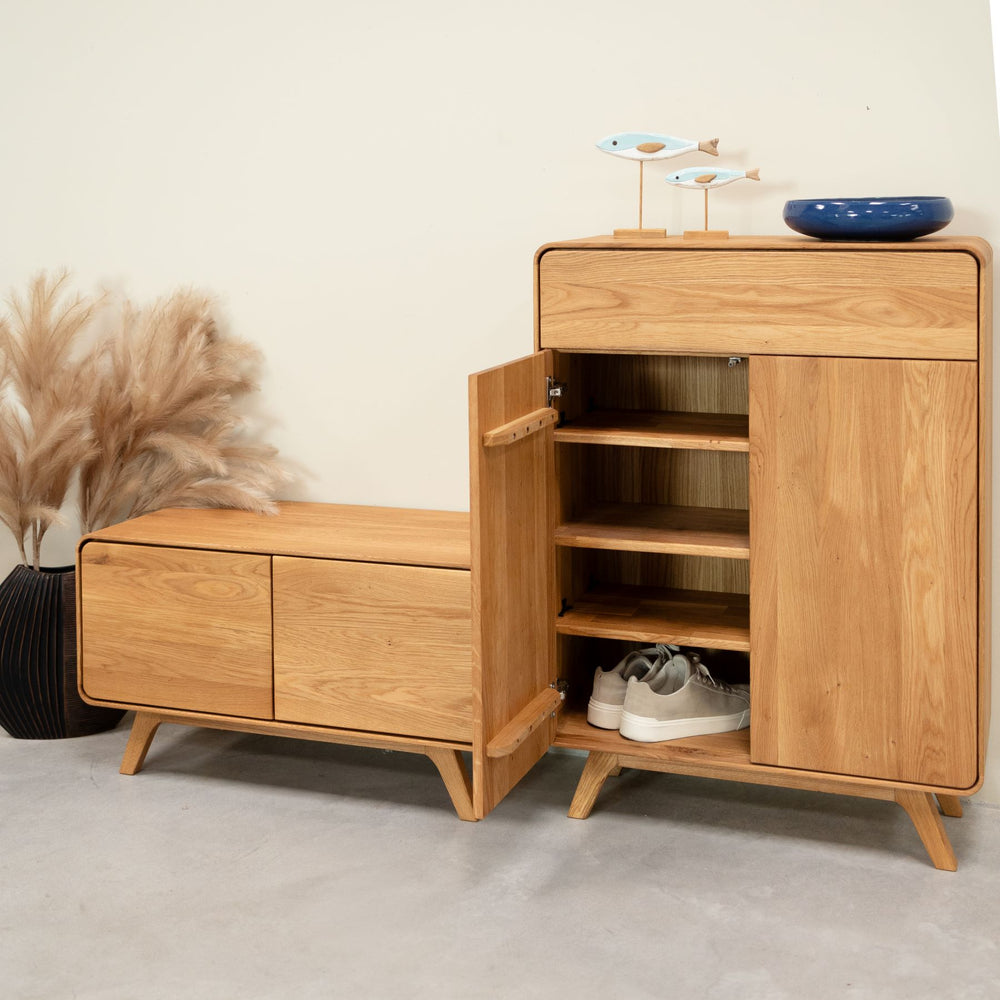 Duurzaam eiken massief houten schoenenrek Geneva RobleStore NordicStory