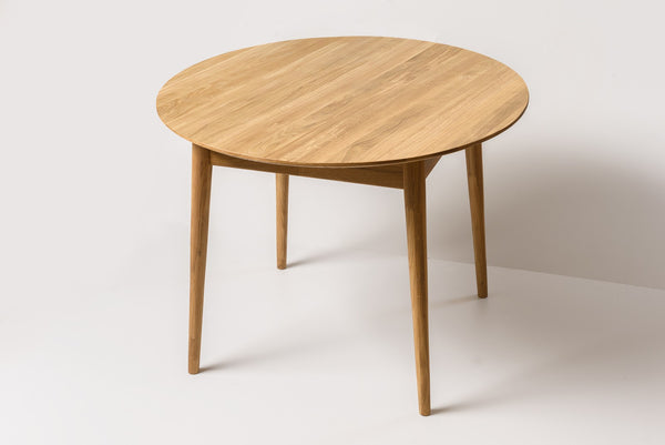 NordicStory Ronde uitschuifbare eettafel in massief eiken 93-123 x 93 x 75 cm.