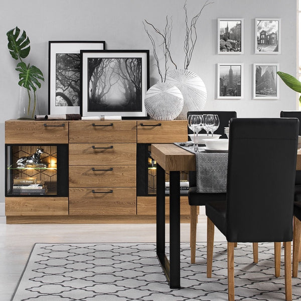 LoftStory Uitschuifbare eettafel met metalen poten Scandinavisch industrieel ontwerp
