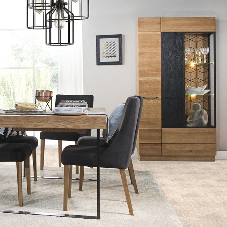 LoftStory Eikenhouten vitrinekast