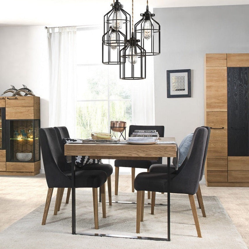 LoftStory Uitschuifbare eettafel met metalen poten Scandinavisch industrieel ontwerp