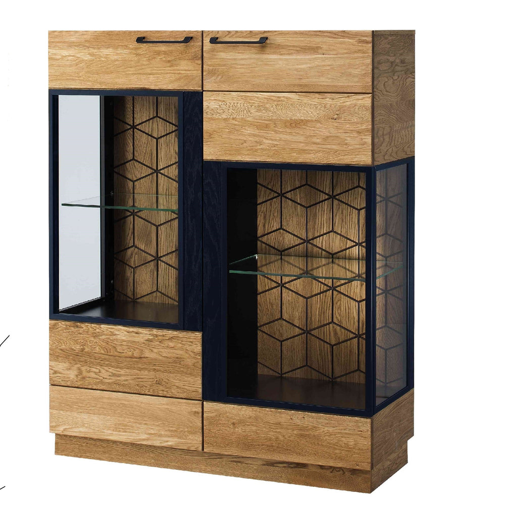LoftStory Eikenhouten vitrinekast Scandinavisch industrieel ontwerp