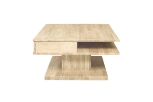 Massief eiken salontafel in noordse stijl
