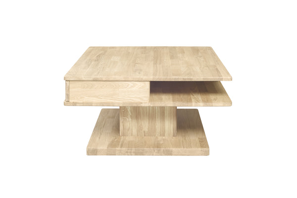 Massief eiken salontafel in noordse stijl