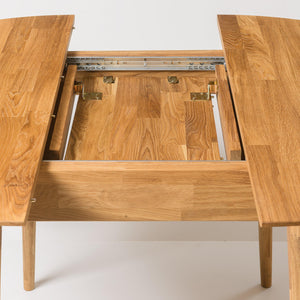 NordicStory uitschuifbare eettafel Scandi 100-130cm massief eikenhout 100 naturel gebleekt