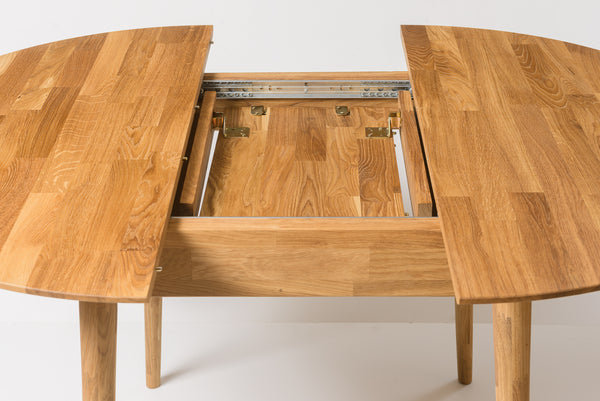 NordicStory uitschuifbare eettafel Scandi 100-130cm massief eikenhout 100 naturel gebleekt