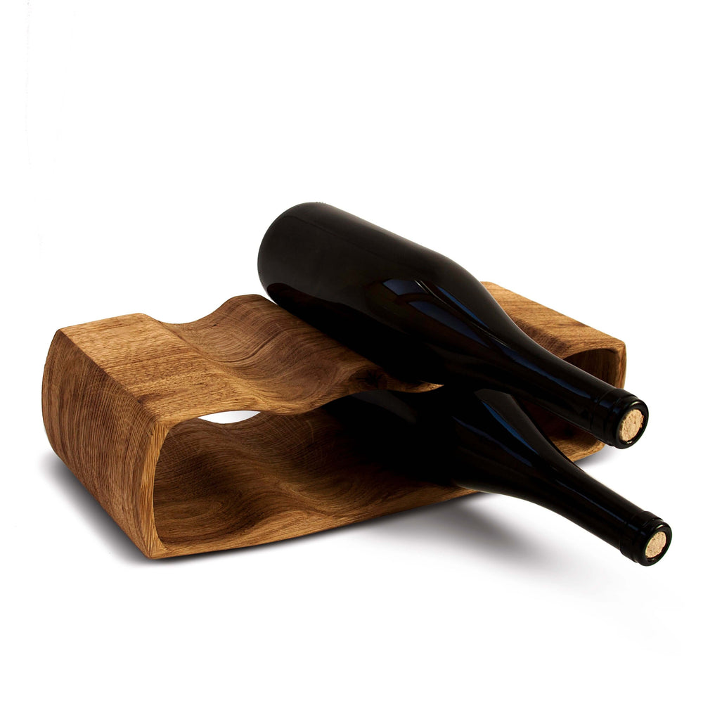 NordicStory Handgemaakt eikenhouten wijnrek QAD, wijnrek voor 7 flessen