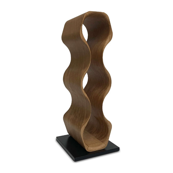 NordicStory Handgemaakt eikenhouten wijnrek SLIM, wijnstandaard voor 3 flessen