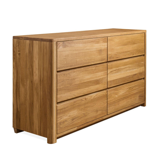 NordicStory Dressoir Elsa Ladekast 6 Lades Massief Hout Scandinavisch Eiken 