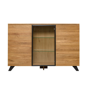 NordicStory Moritz 2 massief eiken ladenkast, 150 x 40 x 101,9 cm.